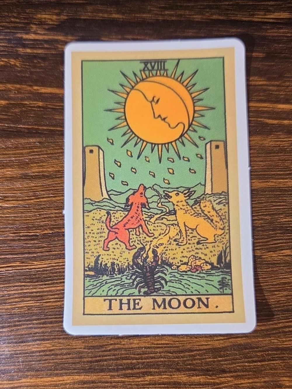The Moon Tarot Card Sticker- Classic Rider-Waite Style